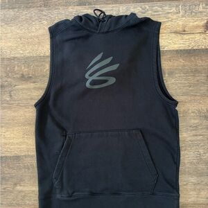 Under Armour Curry Sleeveless Hoodie Medium Mens Blue Fleece Golden State